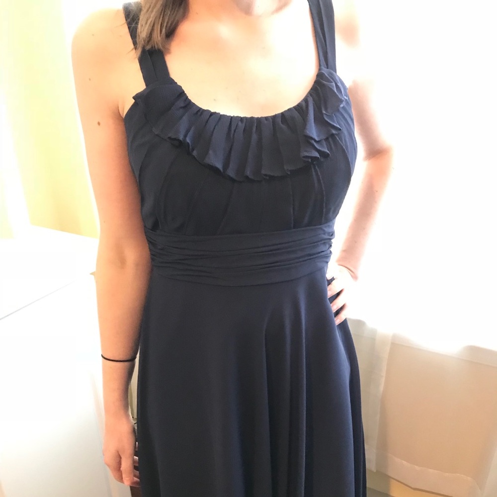 Navy Blue Chiffon Dress from Davids Bridal